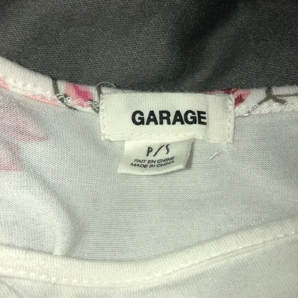 White Open-Shoulder Top with Pink Flowers - Picture 3 of 3